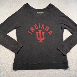 Vintage Campus Couture Indiana University Top Womens M Gray Raglan IU USA Made